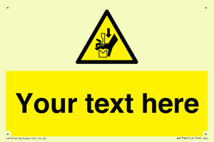 Custom warning hand crushing between press brake tool